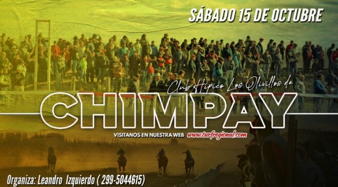 El Sábado 15 de Octubre vuelve el Turf al Club Hípico Los Olivillos de Chimpay