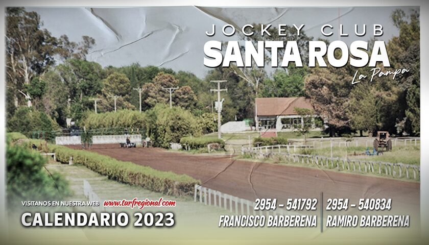 Las primeras fechas de la temporada 2023 en el Jockey Club Santa Rosa, se corre el 5 de Febrero