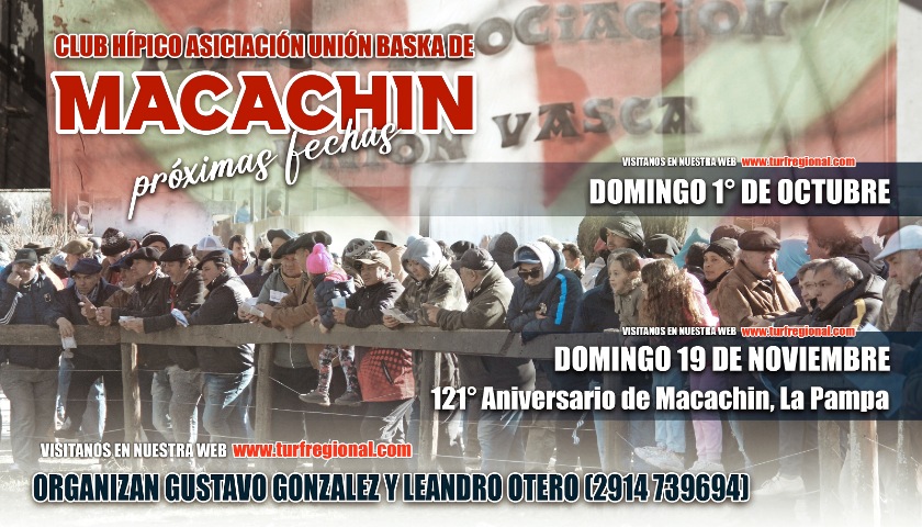 La Asoc. Unión Baska de Macachin anuncia sus próximas fechas